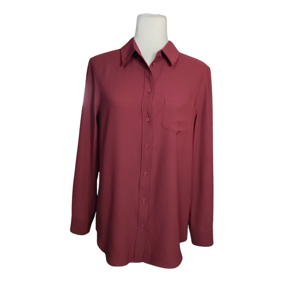 Equipment Femme Button Down‎ Blouse Dark Rose Burgundy Shirt Business Casual M